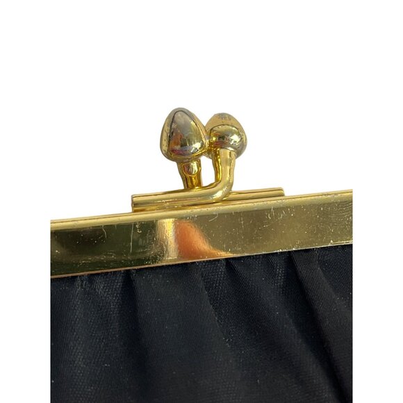 Vintage Andé Women's Cute Black & Gold Evening Party Clutch Sz S - Picture 8 of 12